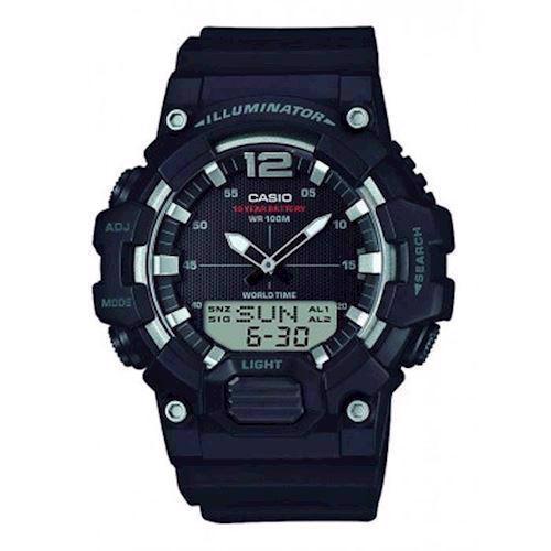 Image of Casio Classic T-memo sort resin med stål (5565) multifunktions quartz Herre ur, model HDC-700-1AVEF